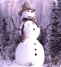 png of Snowman in Woods