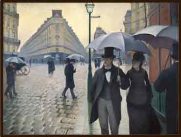Impressionist Painting, Paris Street, Rainy Day by Gustav Caillebotte, 1877