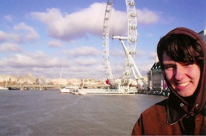 My brother in front of the London Eye