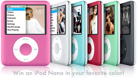 Ipod Nano in various colors