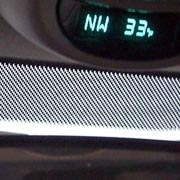 Car thermometer showing 33 degrees