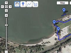 Google map of Edgewater Park showing Al's walking path