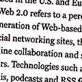 Detail of newspaper article about Web 2.0