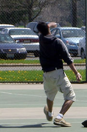 Cricket on the tennis court