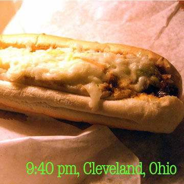 Hot dog with chile and slaw from Old Fashion Hot Dog in Cleveland