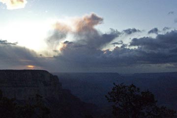 Sunset over the canyon rim
