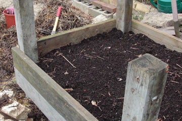 Finished raised bed planter