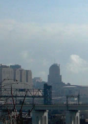 Downtown Cleveland skyline looking east