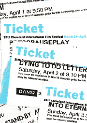 Several tickets from the Cleveland International Film Festival