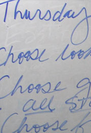 Notes written on whiteboard