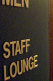 Staff Lounge sign