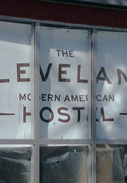 Sign in window of Cleveland Hostel