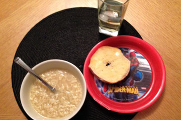 Spiderman plate and ramen noodles