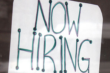 Now Hiring sign