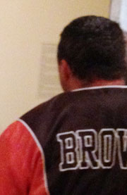 Man in Browns jacket.