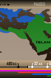 Informative maps; travel - August 16, 2007 Screenshot detail of History of Religion map