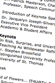 What did you learn in school today? - August 23, 2007 Detail of program for today