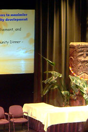 - August 24, 2007 Tri-C theater stage with tiki and PowerPoint