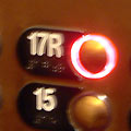 Elevator panel with "17: illuminated