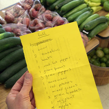 List of vegetables for a share in CityFresh