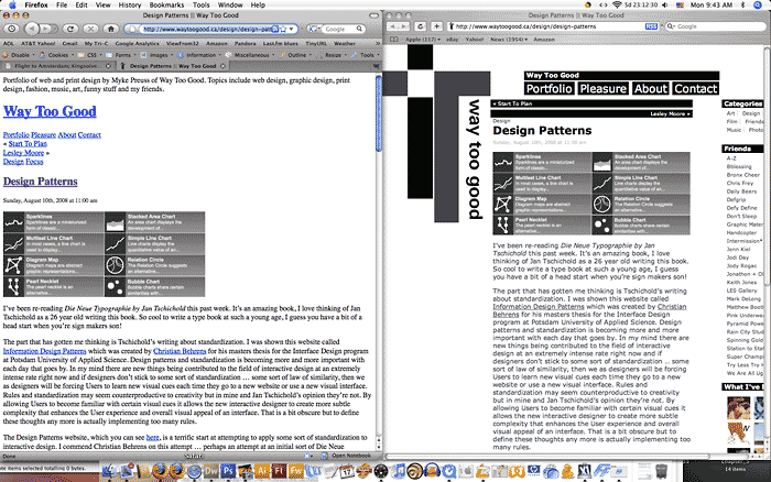 Screenshot showing difference between website in Firefox 3 vs. Safari