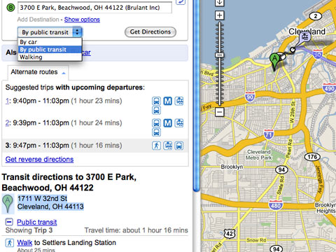 Screenshot of Google Map to Brulant