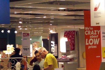 Signs and banners inside IKEA