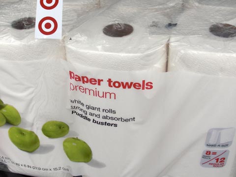 Detail of paper towel package