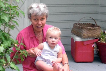 Joanne and Jocie on the porch