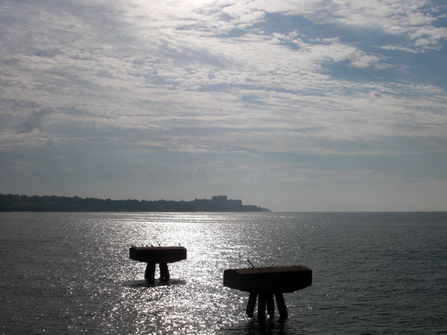 View looking west from Edgewater pier