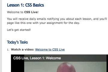 Screenshot of CSS tutorial