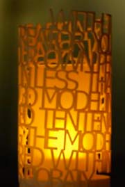 Detail of a lamp shade created by a 3D Printer via Shapeways.com