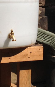 Spigot on rain barrel