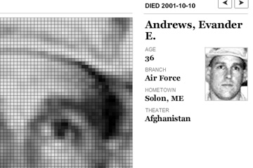 Evander Andrews from NYT Faces of the Dead website