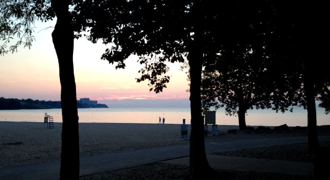 Sunset at Edgewater Park, August 2012