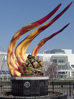 New Cleveland Firefighters' memorial near the Science Center