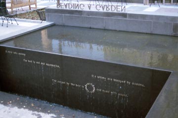 Detail Maya Lin's fountain at CPL Eastman Reading Garden