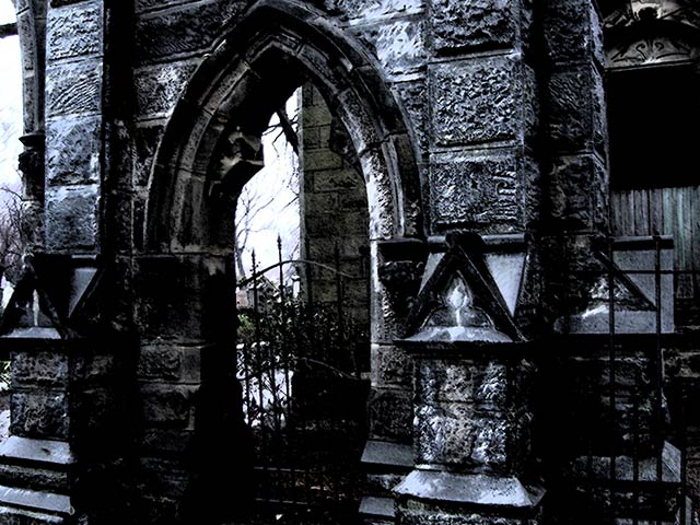 Stone gate to Monroe St. cemetary