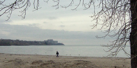 Edgewater Beach on a gray day