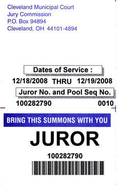 Jury summons from Municipal Court