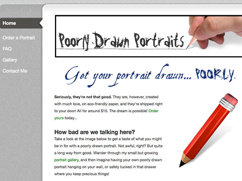 Screenshot from Poorly Drawn Images website