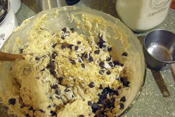 Bowl of chocolate chip cookie dough