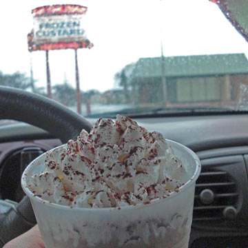 Mocha shake with whipped cream on top