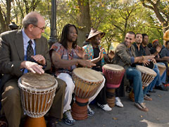 Drum circle from movie The Visitor