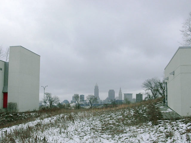 Looking east toward downtown Cleveland, from West 54th St.