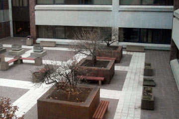 Interior courtyard at Southwest General Hospital