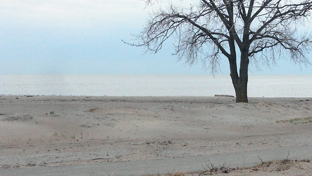 View of Edgewater Park beach looking NW