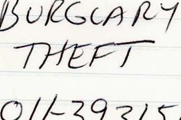 Handwritten note = theft