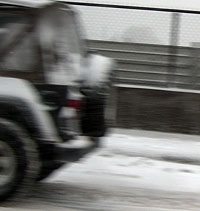 Car on snowy road