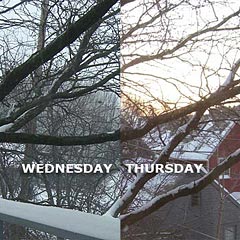 Two view of morning sky, wednesday and thursday